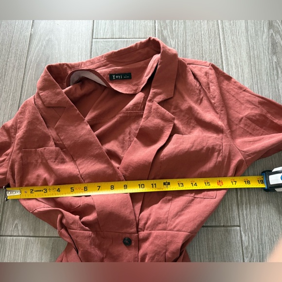 Very J|Burnt orange rust button down midi dress,collar blazer style•••LARGE,Fall - Picture 9 of 11